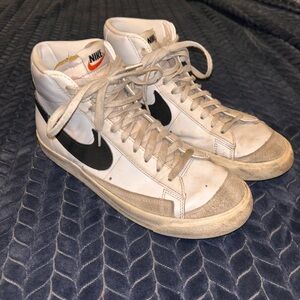 Nike White and Black High-Top Sneakers